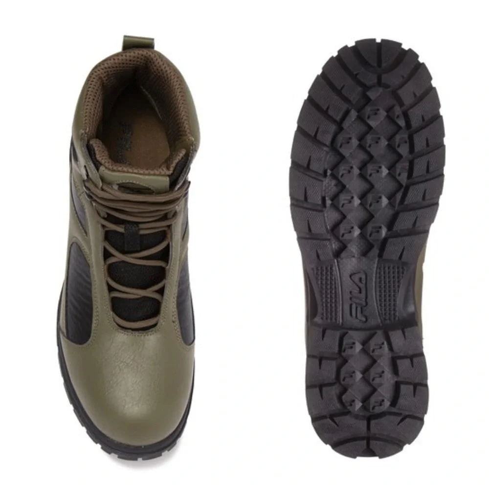 NEW FILA Everpoint hiking boots in dark olive/blk